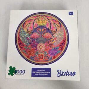 New in Box‎ Bxdow 1000 Piece Jigsaw Color Puzzle Flamingo Flowers 27"x27"